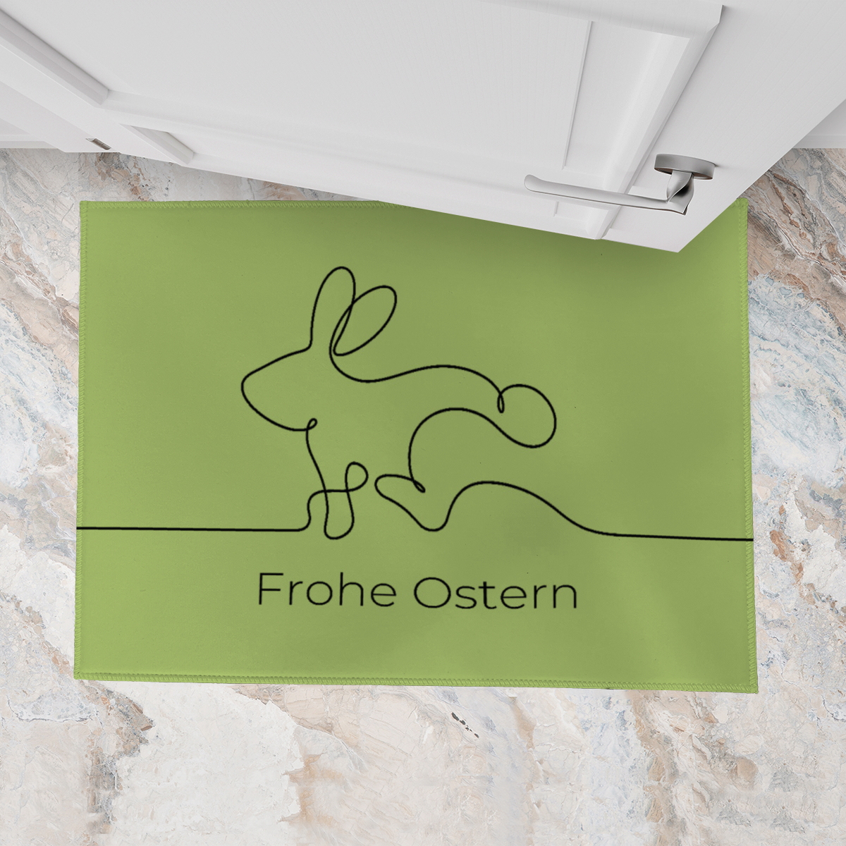 Fußmatte Hase mit Aufdruck Frohe Ostern