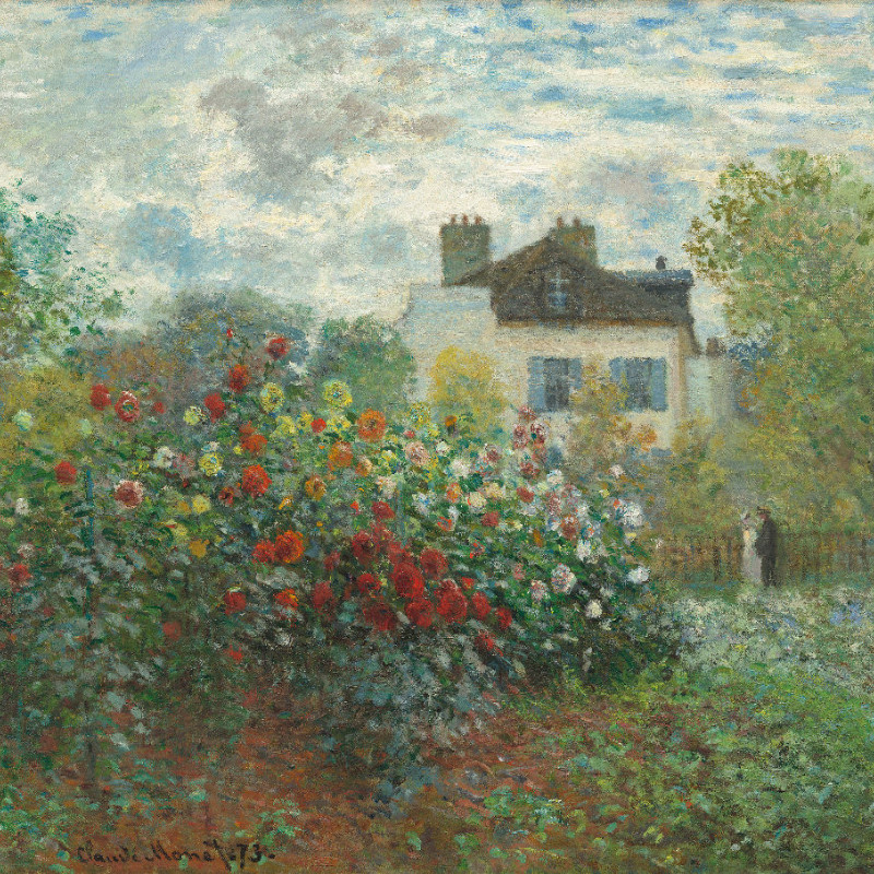 Samtkissenbezug Garten des Künstlers Monet