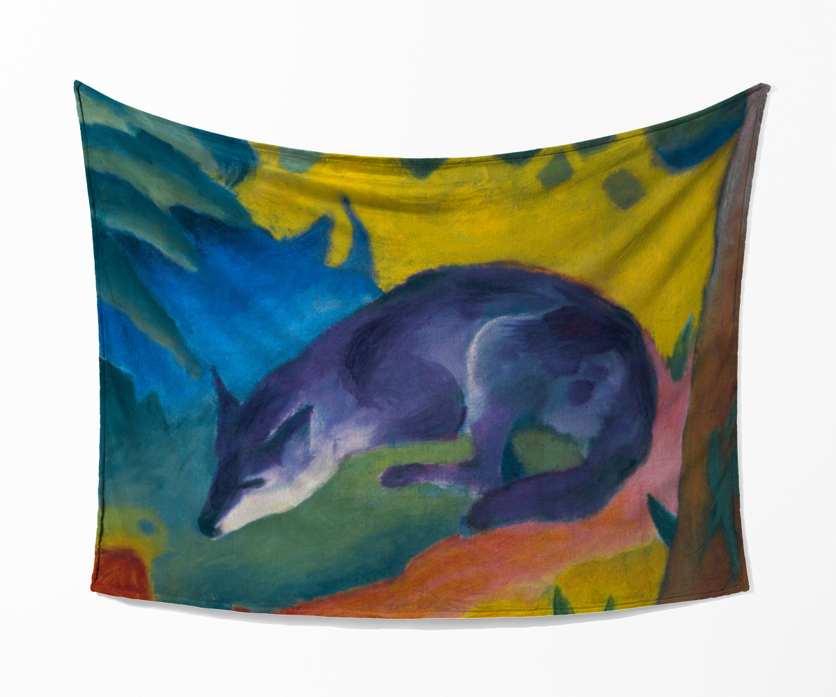 Kuscheldecke Blauschwarzer Fuchs Marc