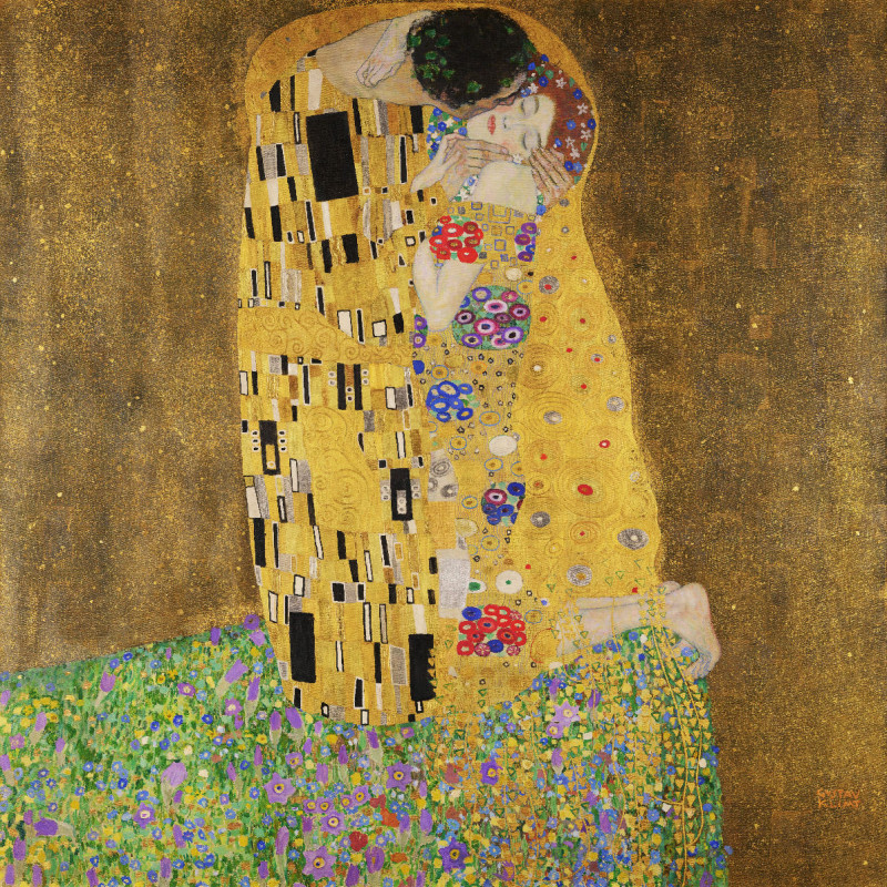 Motivbettwäsche Klimt - Der Kuss Mikrofaser