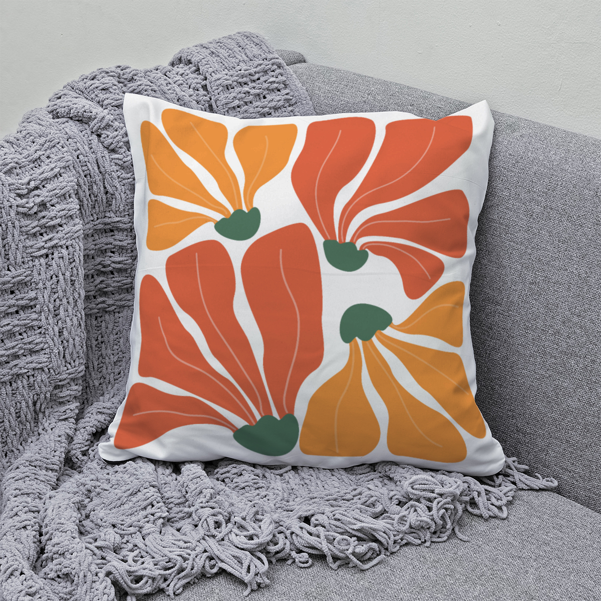 Samtkissenbezug Flower Abstrakt