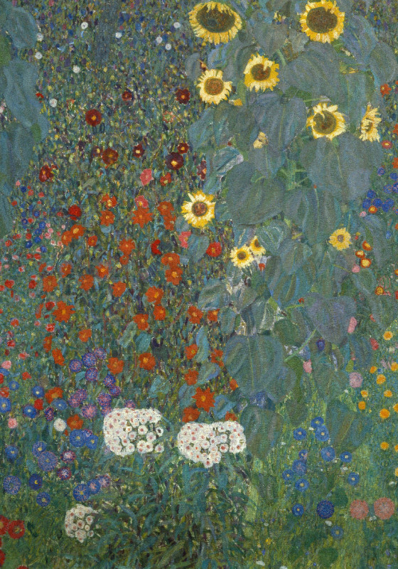 Kuscheldecke Bauerngarten mit Sonnenblumen Klimt