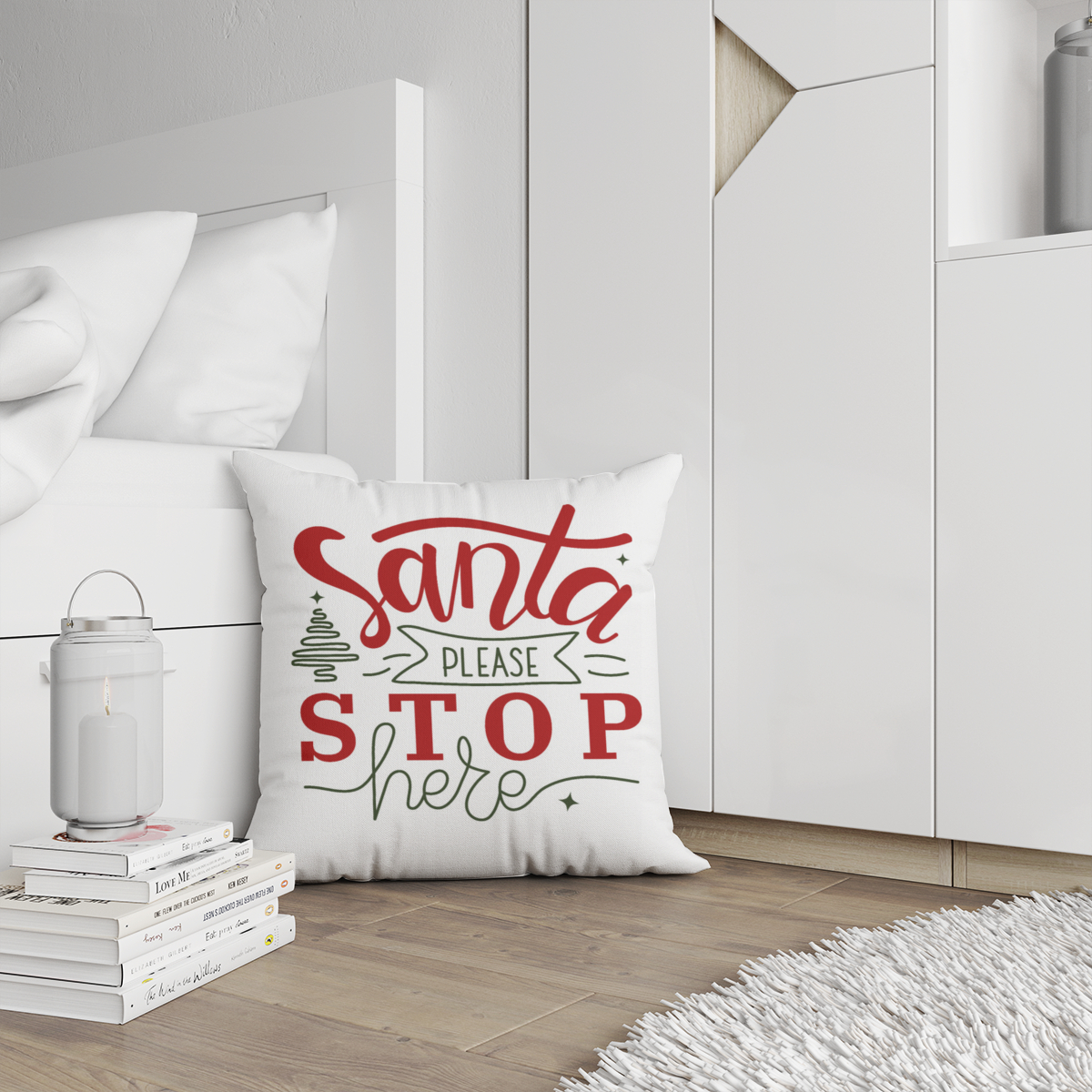 Samtkissenbezug Santa Stop