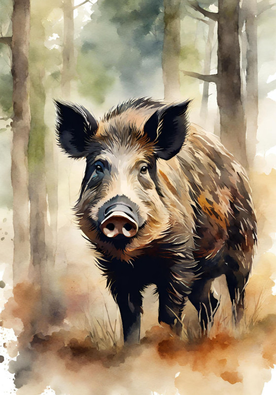 Wohndecke Tiere des Waldes Wildschwein