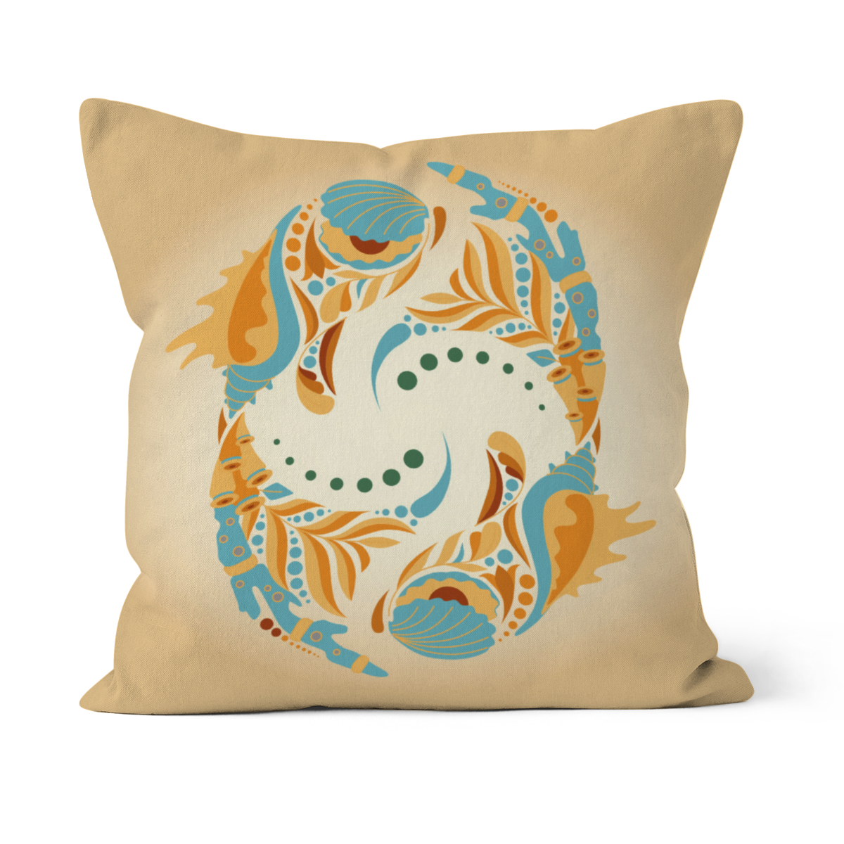 Samtkissen Zodiac Art – Fische floral