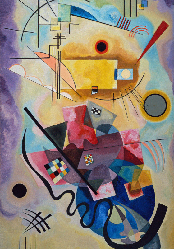 Duschvorhang Kandinsky - Gelb, rot und blau