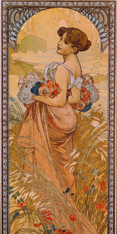 Handtuch Jahreszeiten: Der Sommer - Alfons Mucha
