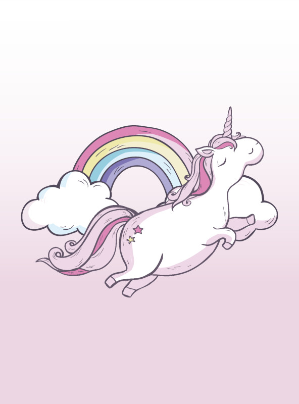 Kinderbettwäsche Einhornwolken Mikrofaser
