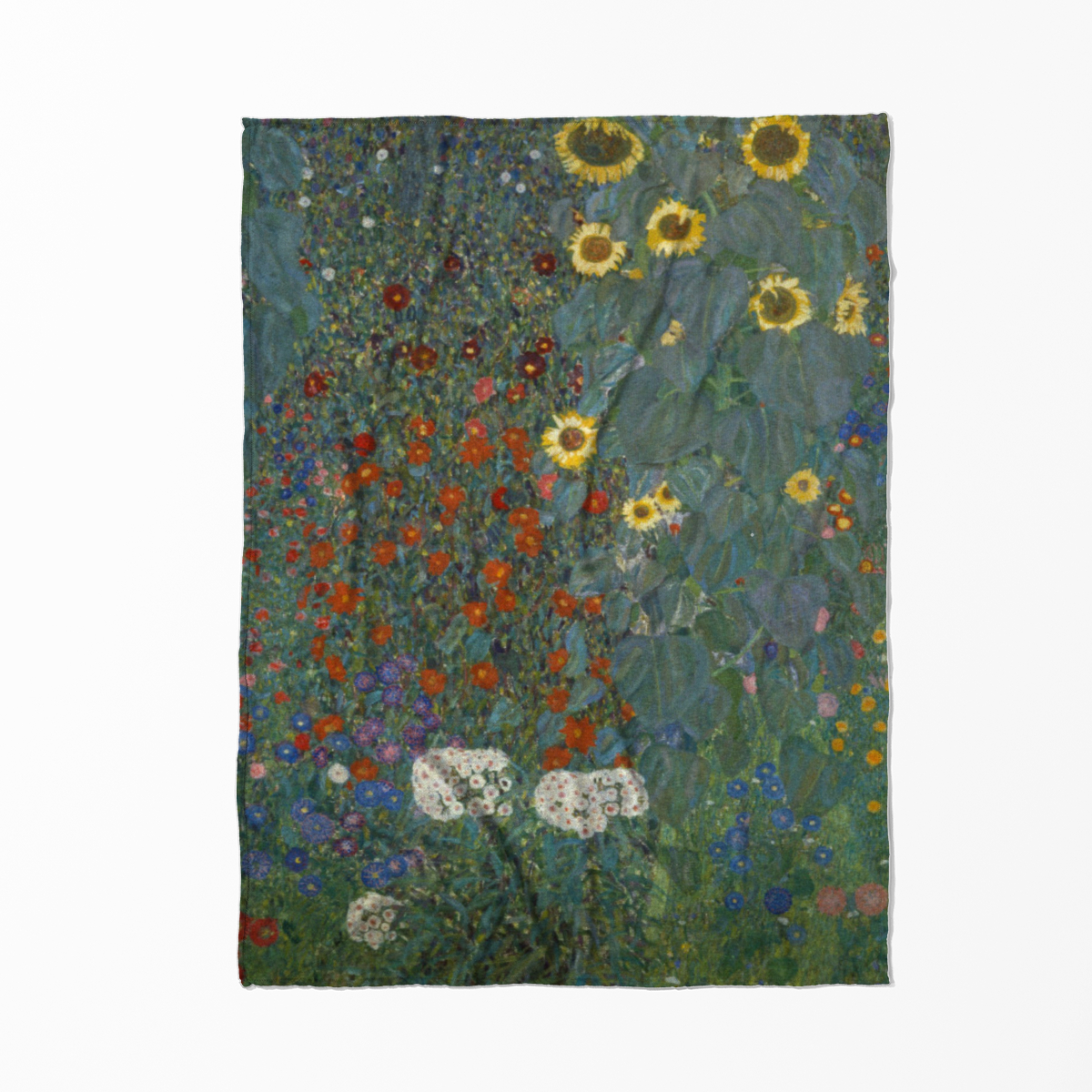 Kuscheldecke Bauerngarten mit Sonnenblumen Klimt