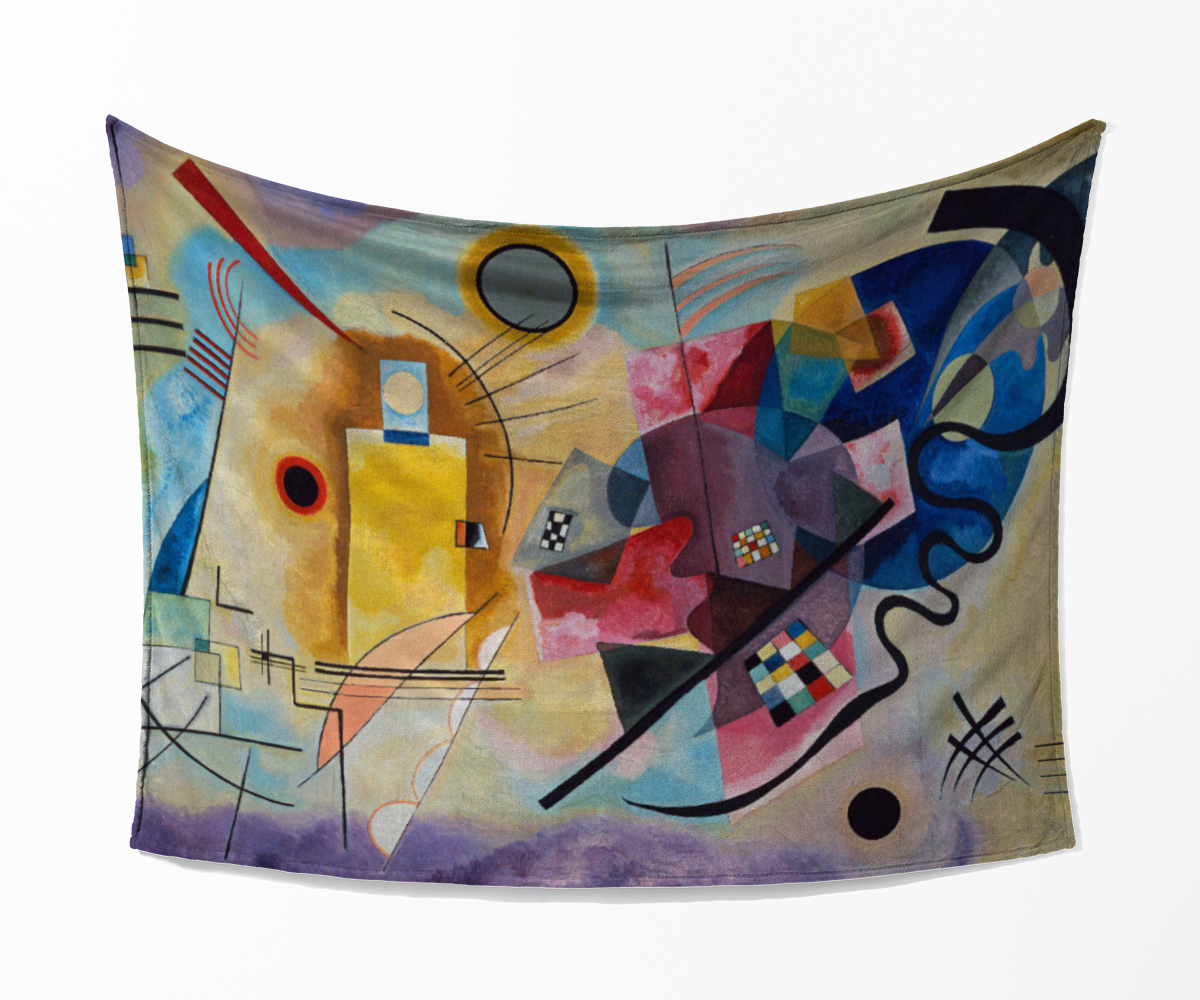 Kuscheldecke Gelb,rot und blau Kandinsky