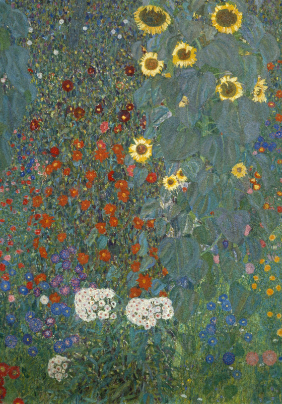 Duschvorhang Klimt - Bauerngarten mit Sonnenblumen