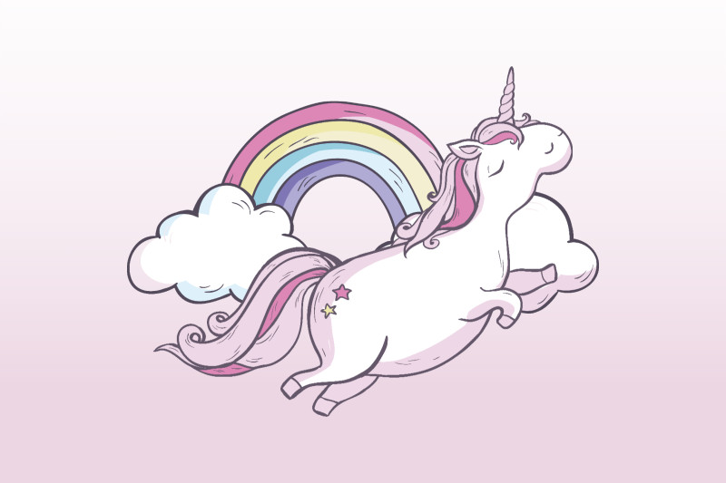 Kinderbettwäsche Einhornwolken Mikrofaser