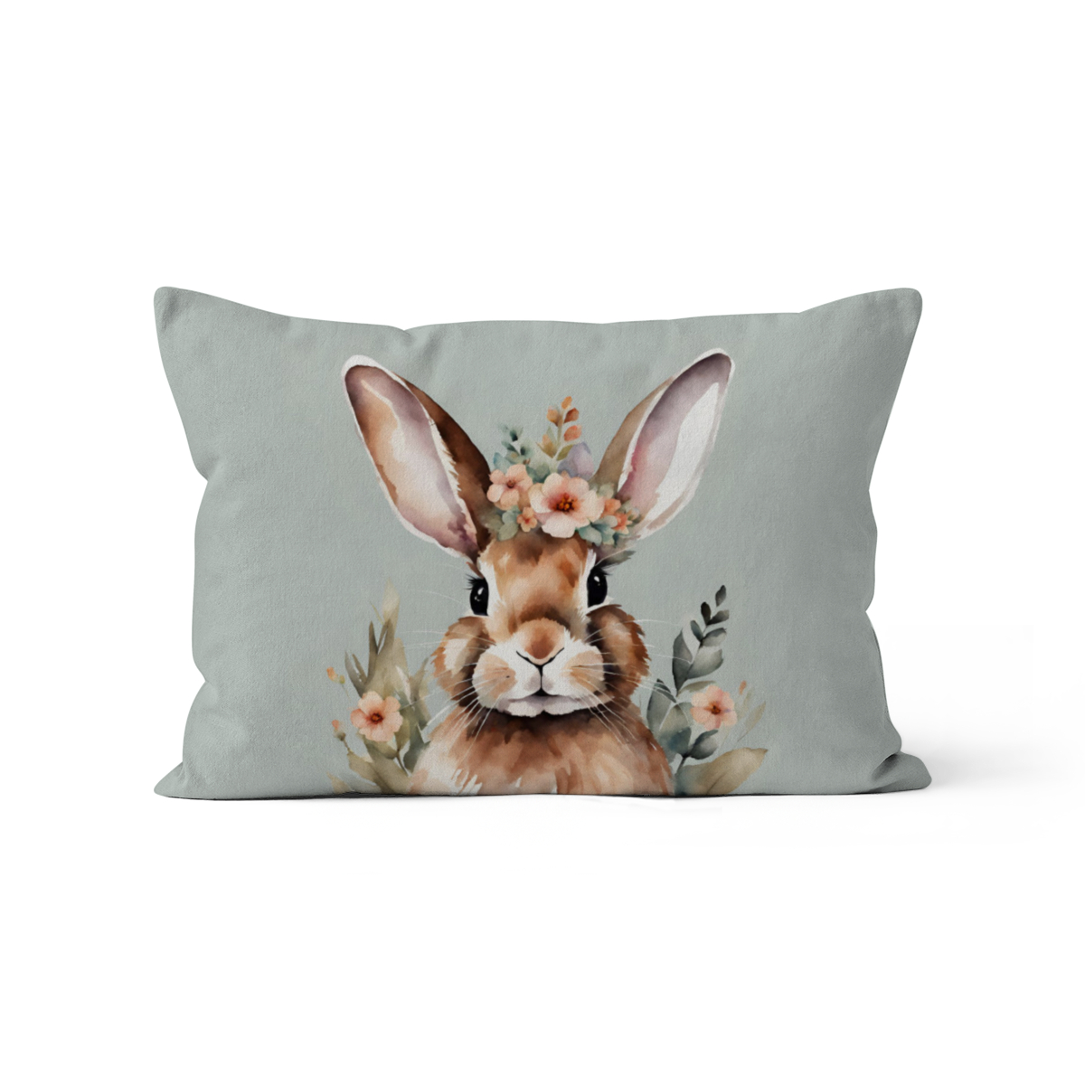 Kissenbezug Hase mit Blümchen