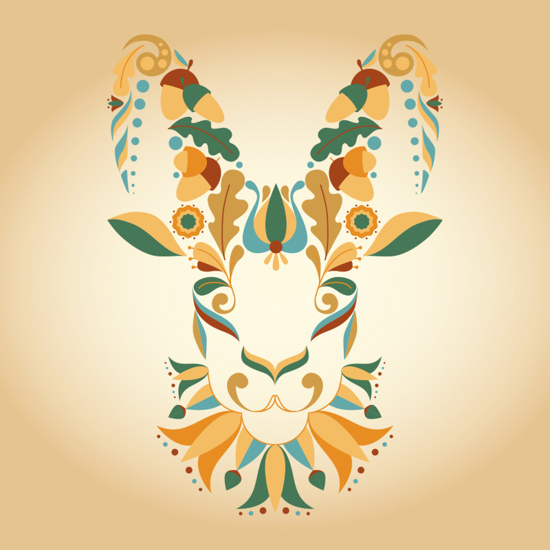 Samtkissen Zodiac Art – Fische floral